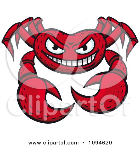Clipart Grinning Mean Crab 1 - Royalty Free Vector Illustration by Vector Tradition SM