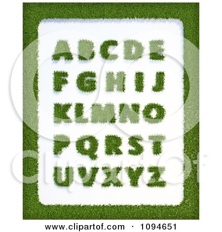 Clipart Grassy Letters And A Border - Royalty Free CGI Illustration by Mopic