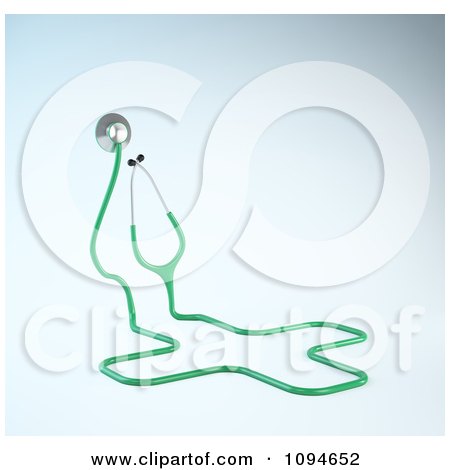 Clipart 3d Green Stethoscope Forming A Medical Cross - Royalty Free CGI Illustration by Mopic