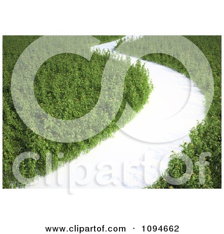 Clipart Foot Path Through A 3d Meadow - Royalty Free CGI Illustration by Mopic