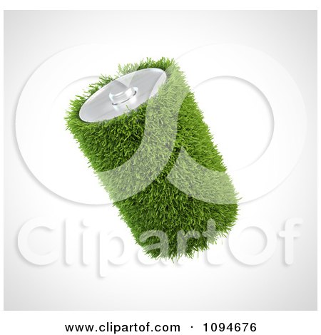 Clipart 3d Grassy Battery - Royalty Free CGI Illustration by Mopic