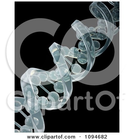 Clipart Twisting Dna Strand On Black - Royalty Free CGI Illustration by Mopic