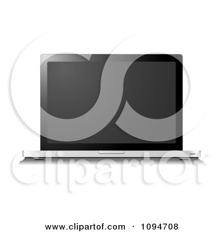 Clipart 3d Slim Laptop Computer With A Blank Screen - Royalty Free Vector Illustration by michaeltravers