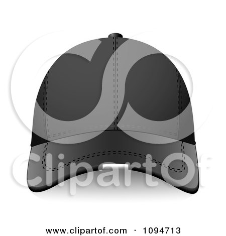 Clipart 3d Black Baseball Cap - Royalty Free Vector Illustration by michaeltravers