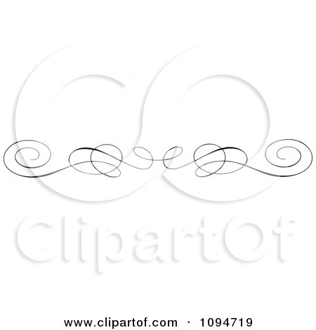 Clipart Black And White Ornate Swirl Rule Or Border 2 - Royalty Free Vector Illustration by BestVector