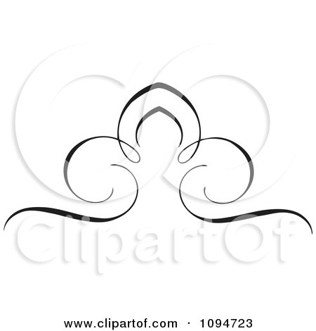 Clipart Black And White Ornate Swirl Rule Or Border 1 - Royalty Free Vector Illustration by BestVector
