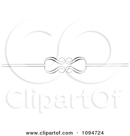 Clipart Black And White Ornate Swirl Rule Or Border 6 - Royalty Free Vector Illustration by BestVector