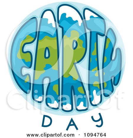 Clipart Globe And Happy Earth Day Text 1 - Royalty Free Vector Illustration by BNP Design Studio