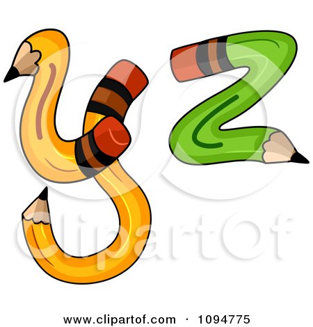Clipart Pencils Forming Y And Z - Royalty Free Illustration by BNP Design Studio