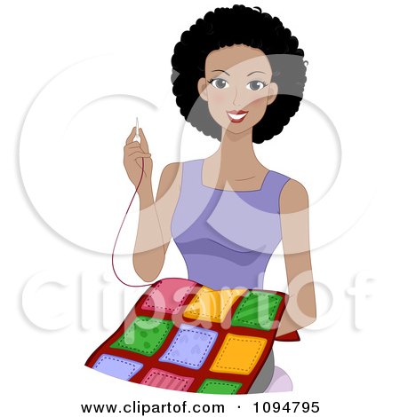 https://images.clipartof.com/small/1094795-Clipart-Happy-Black-Woman-Smiling-And-Sewing-A-Quilt-Royalty-Free-Vector-Illustration.jpg