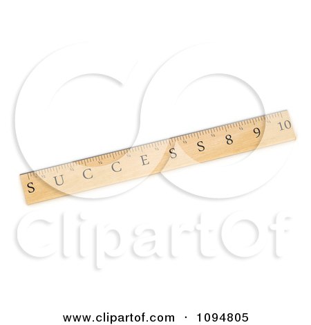 Clipart 3d Success Wooden Ruler - Royalty Free CGI Illustration by stockillustrations
