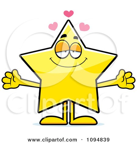 Clipart Loving Star Character - Royalty Free Vector Illustration by Cory Thoman