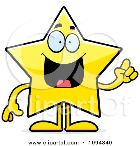 Clipart Star Character With An Idea - Royalty Free Vector Illustration by Cory Thoman