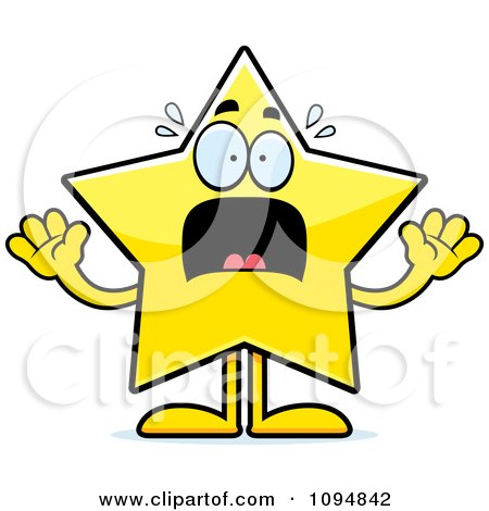 Clipart Scared Star Character - Royalty Free Vector Illustration by Cory Thoman