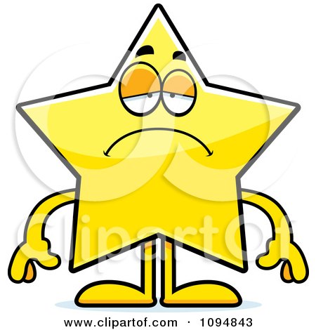 Clipart Sad Star Character - Royalty Free Vector Illustration by Cory Thoman