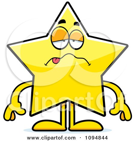 Clipart Sick Star Character - Royalty Free Vector Illustration by Cory Thoman