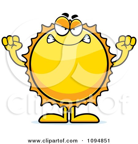 Clipart Mad Sun - Royalty Free Vector Illustration by Cory Thoman