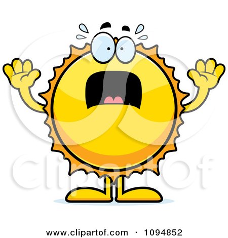 Clipart Scared Sun - Royalty Free Vector Illustration by Cory Thoman