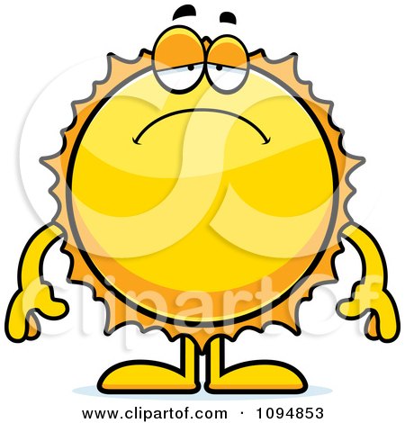 Clipart Depressed Sun - Royalty Free Vector Illustration by Cory Thoman