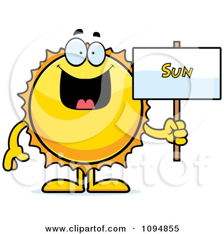 Clipart Sun Holding A Sign - Royalty Free Vector Illustration by Cory Thoman