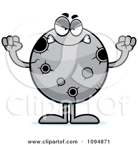 Clipart Mad Moon - Royalty Free Vector Illustration by Cory Thoman