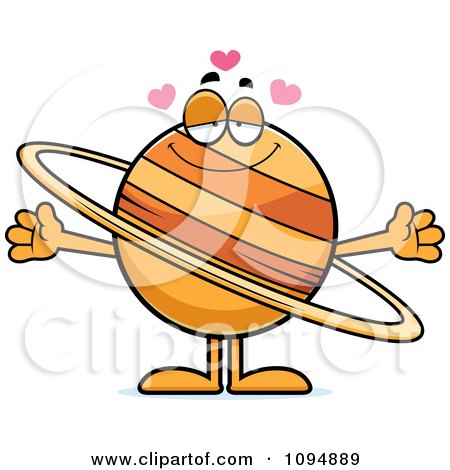 Clipart Loving Planet Saturn - Royalty Free Vector Illustration by Cory Thoman