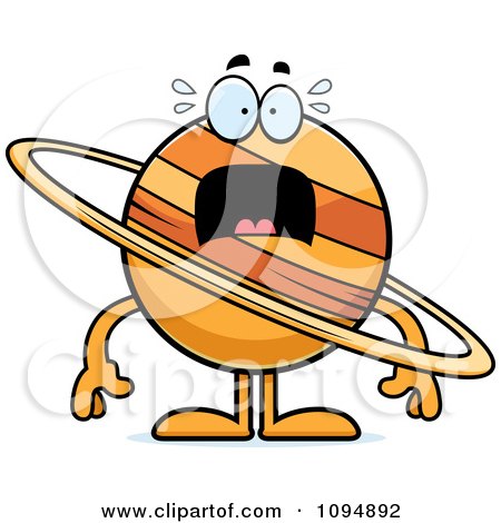 Clipart Scared Planet Saturn - Royalty Free Vector Illustration by Cory Thoman