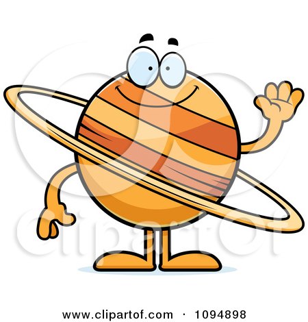 Clipart Planet Saturn Waving - Royalty Free Vector Illustration by Cory Thoman