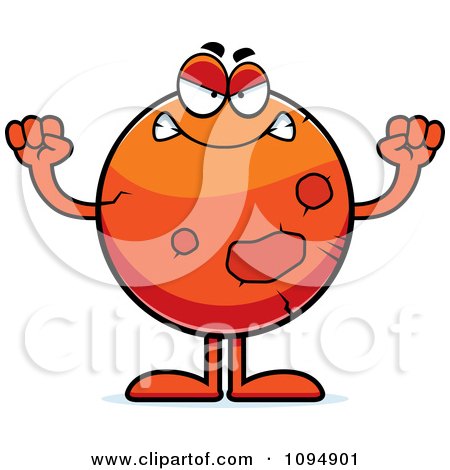 Clipart Mad Planet Mars - Royalty Free Vector Illustration by Cory Thoman