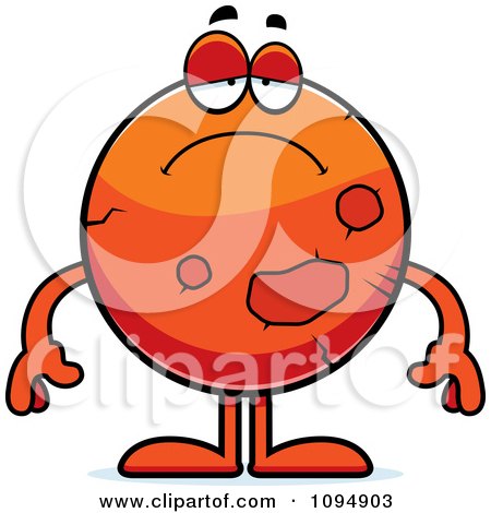 Clipart Depressed Planet Mars - Royalty Free Vector Illustration by Cory Thoman