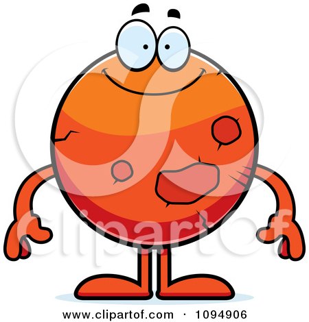 Clipart Smiling Planet Mars - Royalty Free Vector Illustration by Cory Thoman