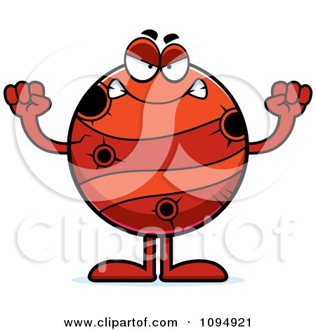 Clipart Mad Planet Mercury - Royalty Free Vector Illustration by Cory Thoman