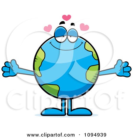 Clipart Earth Globe With Open Arms - Royalty Free Vector Illustration by Cory Thoman