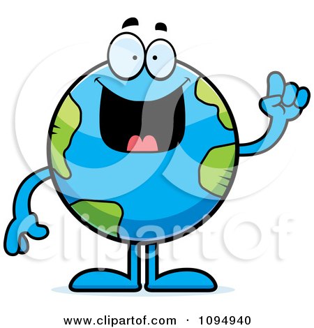 Clipart Earth Globe With An Idea - Royalty Free Vector Illustration by Cory Thoman
