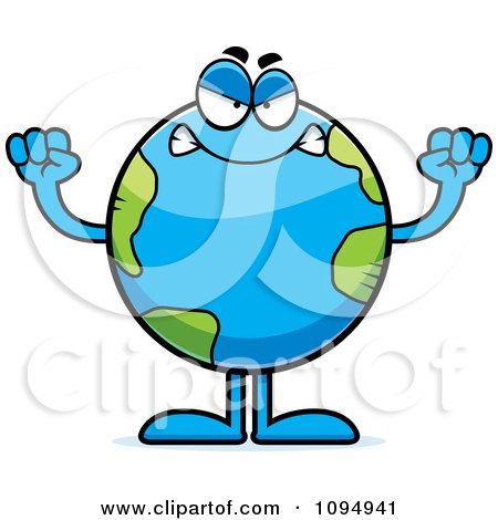 Clipart Mad Earth Globe - Royalty Free Vector Illustration by Cory Thoman