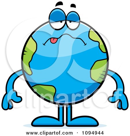 Clipart Sick Earth Globe - Royalty Free Vector Illustration by Cory Thoman