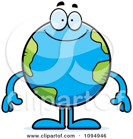 Clipart Smiling Earth Globe - Royalty Free Vector Illustration by Cory Thoman