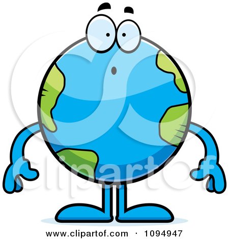 Clipart Surprised Earth Globe - Royalty Free Vector Illustration by Cory Thoman