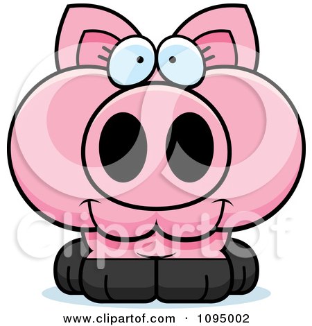 Clipart Cute Piglet - Royalty Free Vector Illustration by Cory Thoman