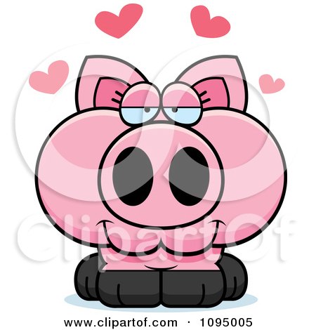 Clipart Piglet In Love - Royalty Free Vector Illustration by Cory Thoman