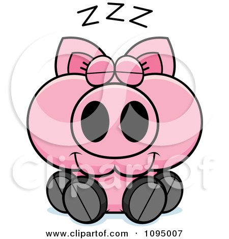 Clipart Sleeping Piglet - Royalty Free Vector Illustration by Cory Thoman