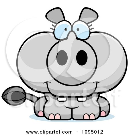 Clipart Cute Rhino - Royalty Free Vector Illustration by Cory Thoman