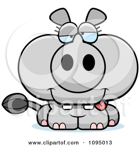 Clipart Drunk Rhino - Royalty Free Vector Illustration by Cory Thoman
