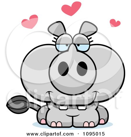 Clipart Rhino In Love - Royalty Free Vector Illustration by Cory Thoman