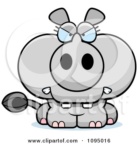 Clipart Mad Rhino - Royalty Free Vector Illustration by Cory Thoman