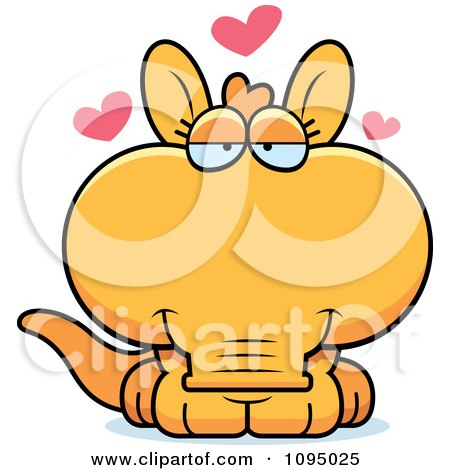 Clipart Orange Aardvark In Love - Royalty Free Vector Illustration by Cory Thoman
