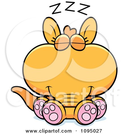 Clipart Sleeping Orange Aardvark - Royalty Free Vector Illustration by Cory Thoman