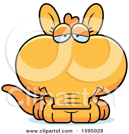 Clipart Depressed Orange Aardvark - Royalty Free Vector Illustration by Cory Thoman