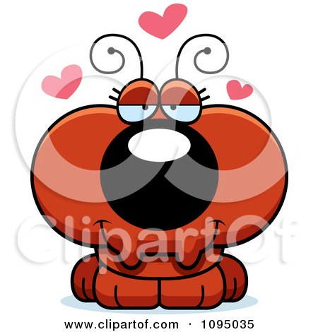 Clipart Red Ant In Love - Royalty Free Vector Illustration by Cory Thoman