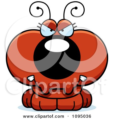 Clipart Angry Red Ant - Royalty Free Vector Illustration by Cory Thoman